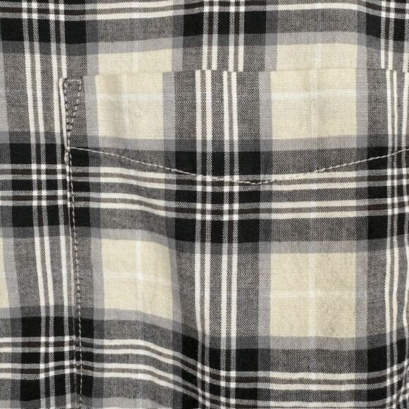 Mutual Weave Men's Button Front Shirt Black Tan Plaid Size XL - Picture 2 of 9
